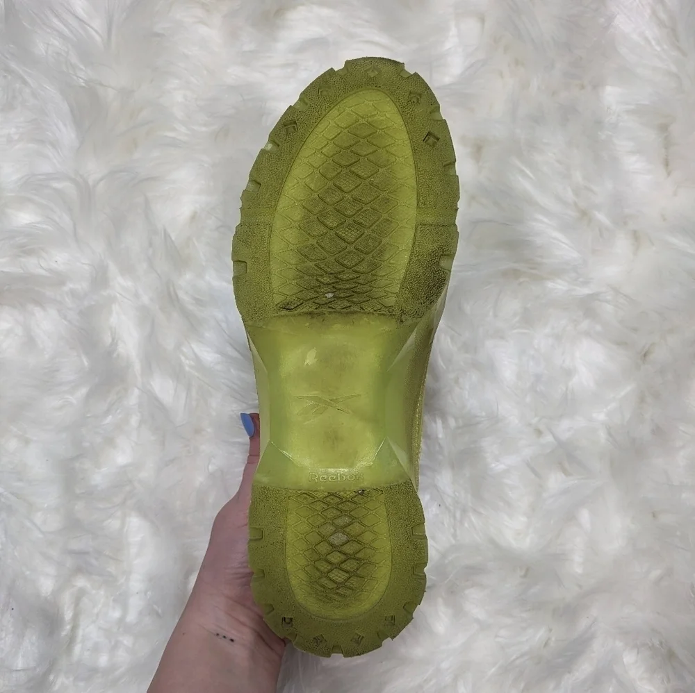 Reebok X Cardi B Club C Chunky Platform Sneakers in High‎ Vis Green Size 36.5